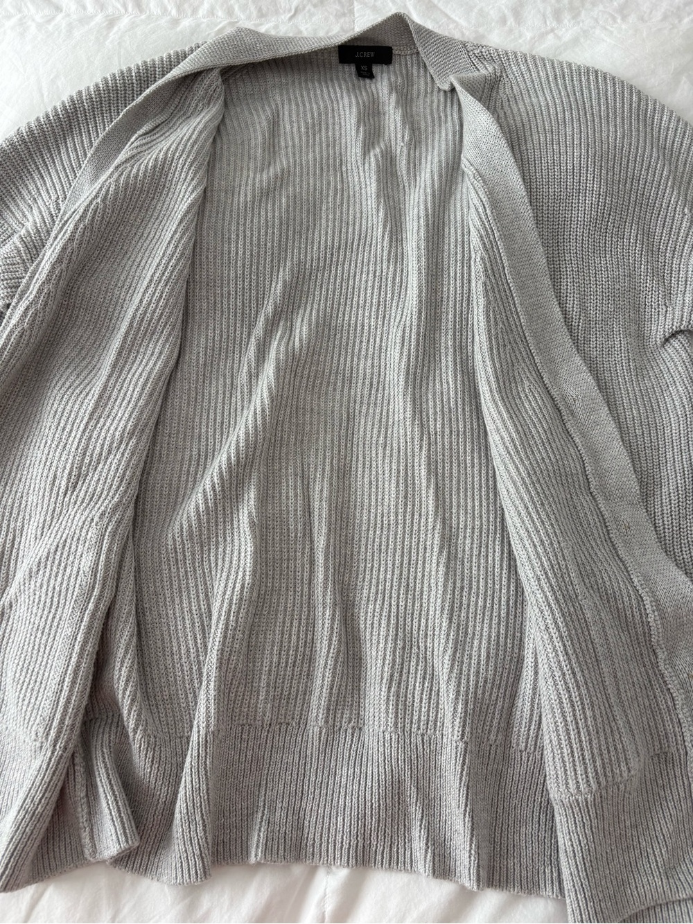 J.Crew light gray slouchy cotton cashmere blend cardigan sweater XS - Picture 7 of 11